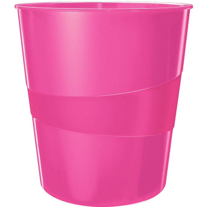 Leitz Wow 15L Pink Waste Bin