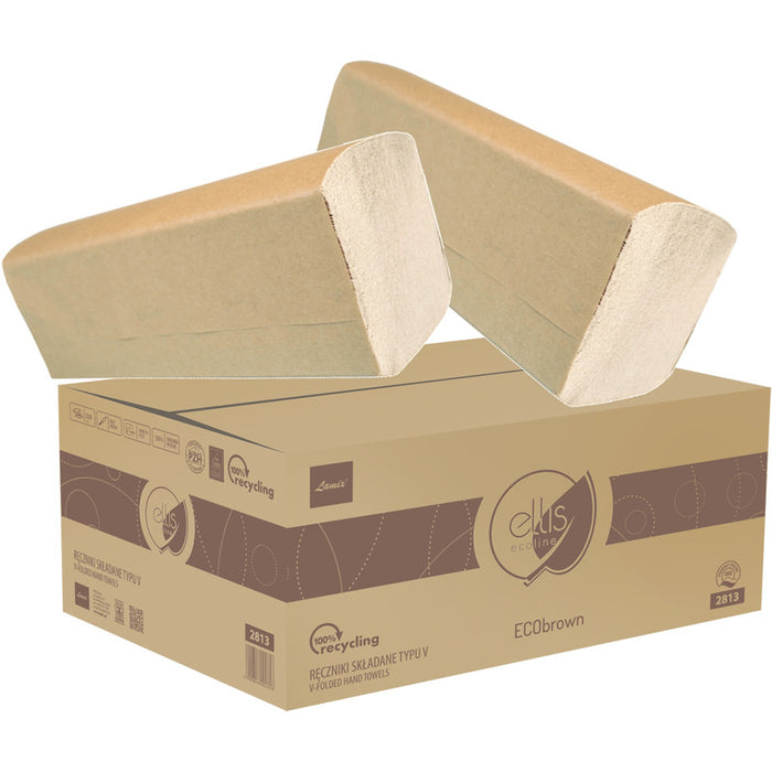 Ellis Ecobrown V-Fold Paper Towels, 2-ply, brown (20x150)