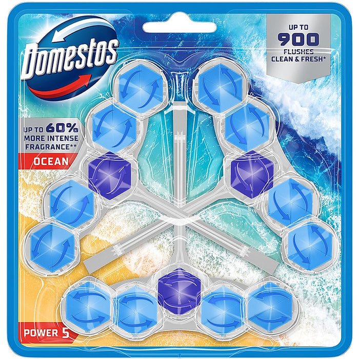 Domestos Power 5 Toilet Rim Block 50g Ocean (3)
