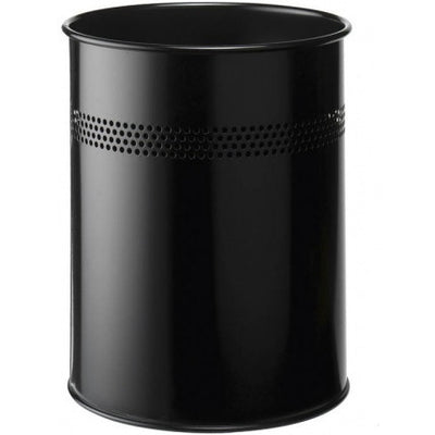 WASTE BIN DURABLE 15L METAL BLACK