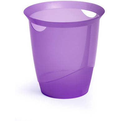 DURABLE 16L WASTE BIN PURPLE TRANSPARENT