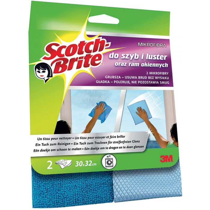 Scotch Brite Microfiber Cloth (for glass and mirrors) (2)