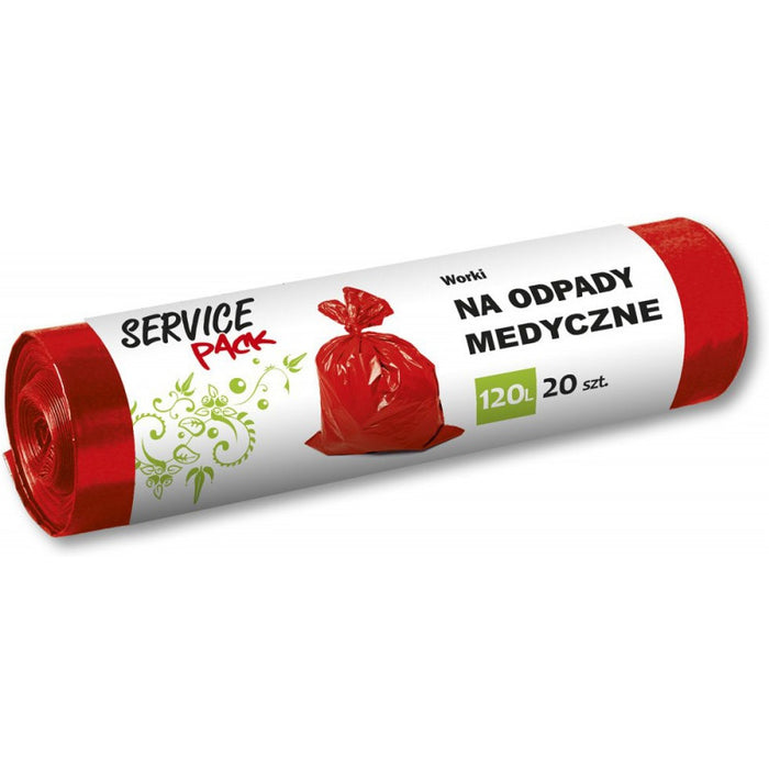 MEDICAL WASTE BAGS 120L LDPE RED (20)