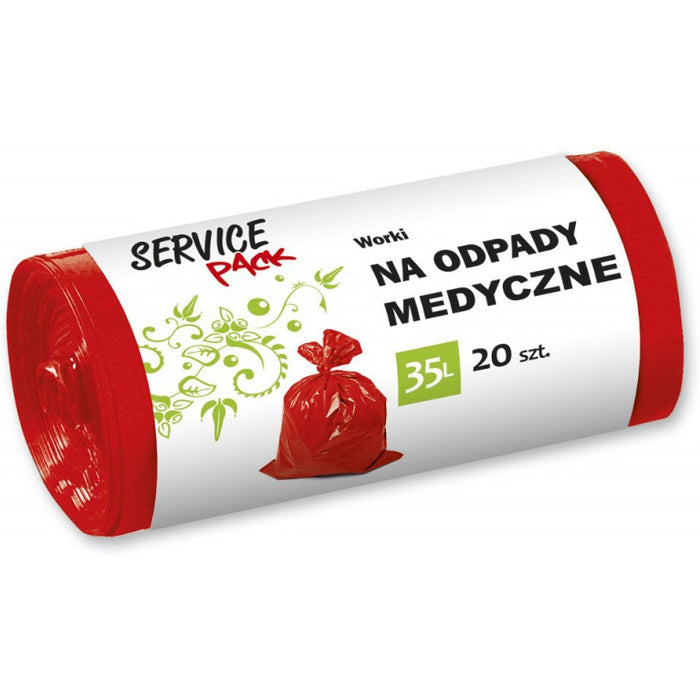 MEDICAL WASTE BAGS 35L LDPE RED (20)
