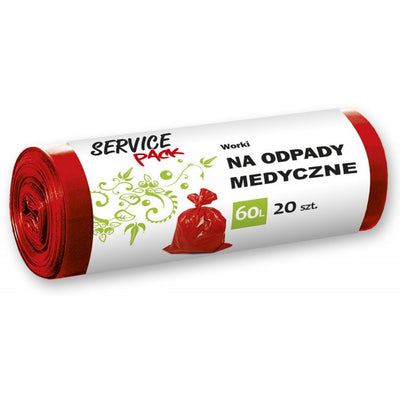 MEDICAL WASTE BAGS 60L LDPE RED (20)
