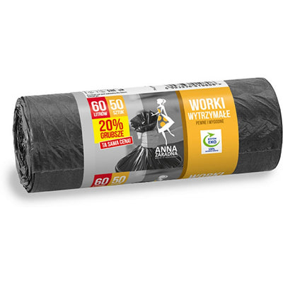 BIN LINERS 60L HDPE BLACK (50)