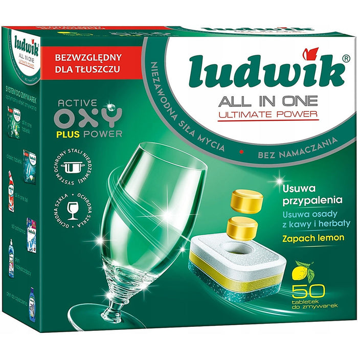 Ludwik All-in-1 Ultimate Power Lemon Dishwasher Tablets (50)