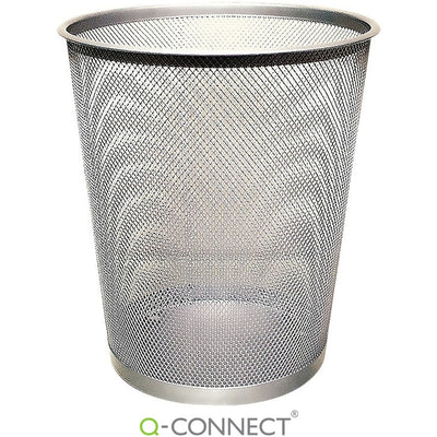 Q-Connect 19L Metal Waste Bin, Silver