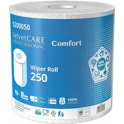 Velvet Care Comfort Cleaning Paper Towel Roll 250m 2-ply cellulose white