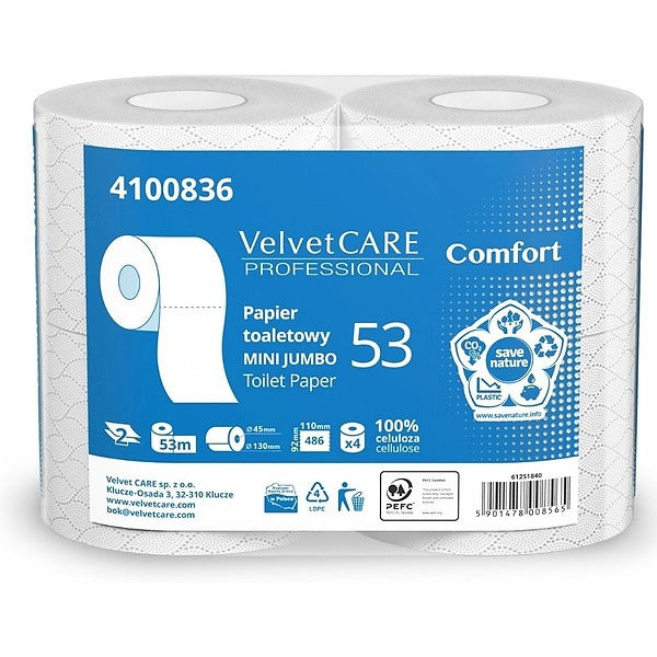 Toilet Paper Velvet Care Comfort 2-Ply Cellulose White (4)