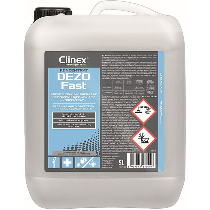Professional concentrate for washing and disinfection CLINEX Dezofast 5L, bactericidal, virucidal, fungicidal, concentrated