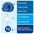 Tork T2 Toilet Roll Dispenser 555008 Black