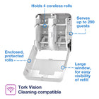 TORK Coreless Toilet Paper Dispenser White T7 -55 80 51